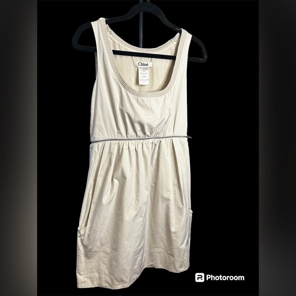 EUC / NWOT? Chloe Silk Dress in Cream / French Size 36 (Size 4 in U.S.)